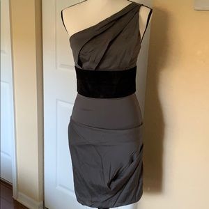 Maria Bianca Nero Silk & Suede Cocktail Dress